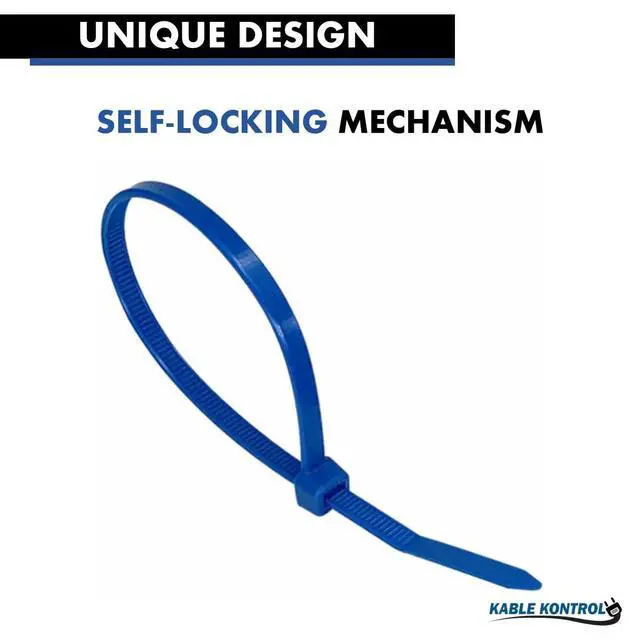 Alt view image 5 of 7 - Tefzel Cable Ties ETFE, 4 Inch 100 Pcs, 18 Lbs Test, Blue | High Temp Zip Ties UV, Chemical Resistant, Non-Corrosive, Ideal for Hot, Cold, and Industrial Applications