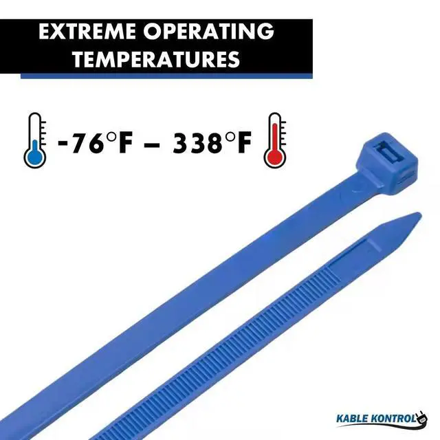 Alt view image 4 of 7 - Tefzel Cable Ties ETFE, 4 Inch 100 Pcs, 18 Lbs Test, Blue | High Temp Zip Ties UV, Chemical Resistant, Non-Corrosive, Ideal for Hot, Cold, and Industrial Applications