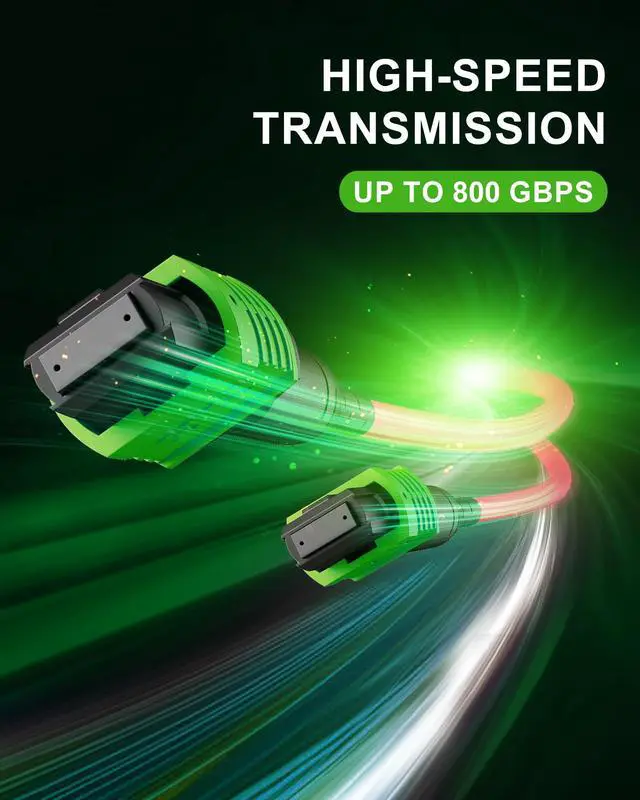 Alt view image 2 of 7 - MPO to MPO Female OM4 Fiber Patch Cable, 16 Fiber Multimode MPO Trunk Cable for 40G/100G QSFP+ Applications, LSZH Fiber Cable Angled Physical Contact 5M