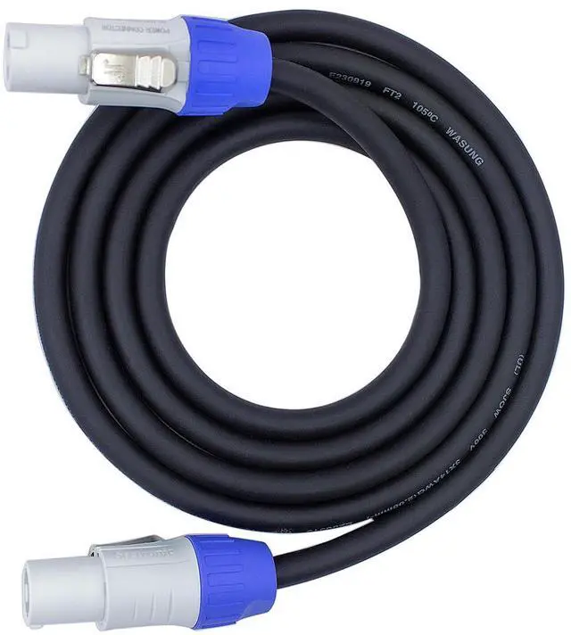 Main image of Hand-Built PowerCon SAC3FCB to SAC3FCB AC 14 AWG Power Cable for LED Display Screen Light Extension Speakon (White, 6Feet)