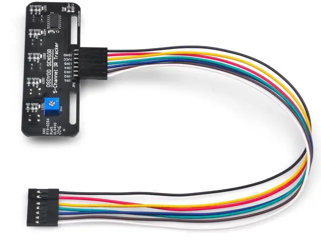 Main image of Infrared Line Tracking Sensor Module + 7 Pin 25cm Female to Female Jumper Wire, 5-Channel Infrared IR Line Reflection Tracker Sensor 3.3V-5V, Smart Car Black White Line Detection Tracing