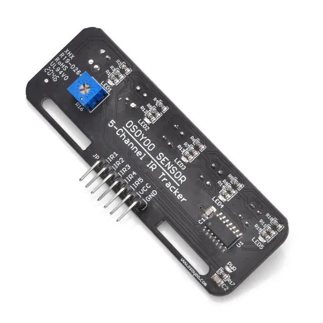 Alt view image 3 of 7 - Infrared Line Tracking Sensor Module + 7 Pin 25cm Female to Female Jumper Wire, 5-Channel Infrared IR Line Reflection Tracker Sensor 3.3V-5V, Smart Car Black White Line Detection Tracing
