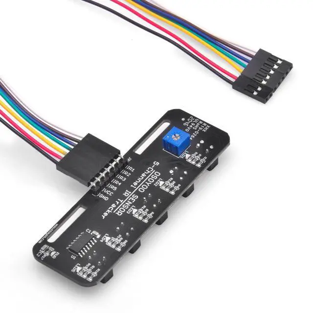 Alt view image 2 of 7 - Infrared Line Tracking Sensor Module + 7 Pin 25cm Female to Female Jumper Wire, 5-Channel Infrared IR Line Reflection Tracker Sensor 3.3V-5V, Smart Car Black White Line Detection Tracing