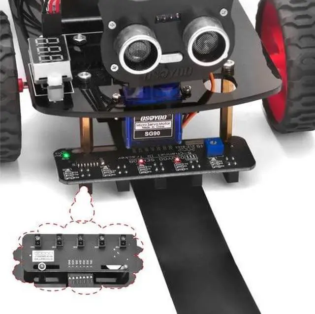 Alt view image 7 of 7 - Infrared Line Tracking Sensor Module + 7 Pin 25cm Female to Female Jumper Wire, 5-Channel Infrared IR Line Reflection Tracker Sensor 3.3V-5V, Smart Car Black White Line Detection Tracing