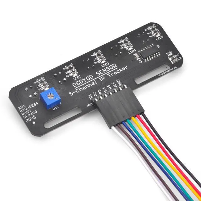 Alt view image 4 of 7 - Infrared Line Tracking Sensor Module + 7 Pin 25cm Female to Female Jumper Wire, 5-Channel Infrared IR Line Reflection Tracker Sensor 3.3V-5V, Smart Car Black White Line Detection Tracing