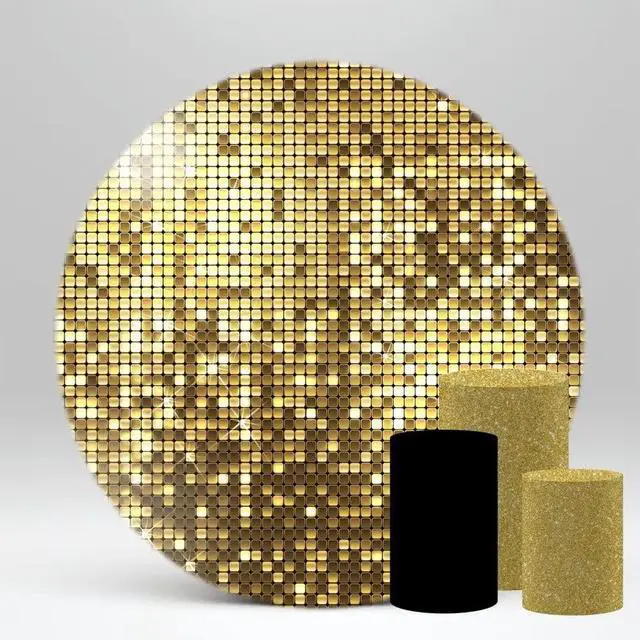 Alt view image 5 of 6 - Stretchy Cloth Cylinder Cover for Party Decoration Plinth Cover Pedestal Cover Golden Style