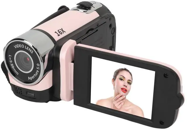 Main image of D90 Digital Video Camera, 1080P 16MP Handheld Video Camcorder 16x Digital Zoom Video Camera with 2.7in TFT Rotatable Screen, HD Video Recorder Camera with Fill Light (Pink)