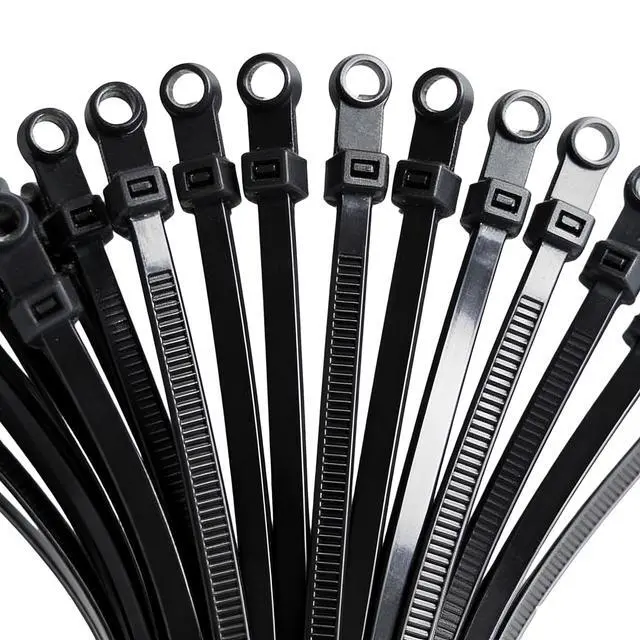 Alt view image 5 of 7 - Black Zip Ties with Screw Hole 50lbs Mountable head Cable Ties Straps Multipurpose Heavy Duty Nylon Cable Zip Ties with Screw Mounting Hole (300, black, 12 inch)