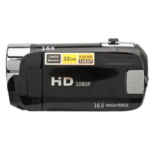 Alt view image 3 of 7 - D90 1080P 16MP Digital Video Camera Rotatable Screen Handheld Camcorder 16X Digital Zoom HD Video Recorder Fill Light Camera with 2.4in TFT Rotatable Screen, HD Video Recorder with Fill Light (Black)