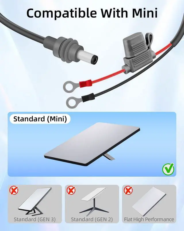 Alt view image 3 of 7 - Mini DC5521 to O Ring Extension Cable, 18AWG DC 5.5x2.1MM to 8MM Eyelet Direct Battery Power Cable with 30A Fuse for Car, RV, or Marine, 10FT (with Fuse)