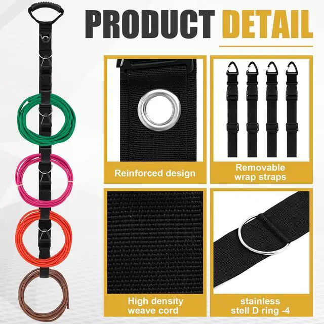 Alt view image 4 of 6 - 2 Sets Adjustable Extension Cord Organizer Heavy Duty Extension Cord Management Hose Organizer Garage Organization System with Multiple Cord Holders for Vertical Space Cable Hose Rope
