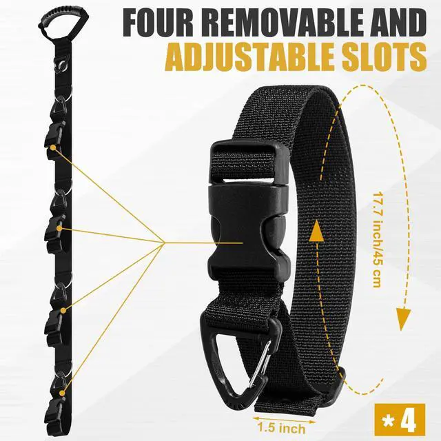 Alt view image 3 of 6 - 2 Sets Adjustable Extension Cord Organizer Heavy Duty Extension Cord Management Hose Organizer Garage Organization System with Multiple Cord Holders for Vertical Space Cable Hose Rope