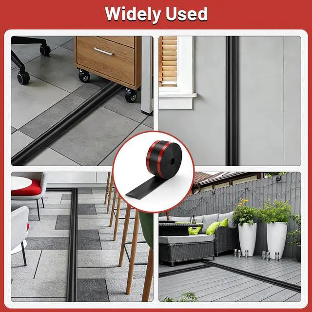 Alt view image 7 of 7 - 16.4ft Cable Protector, Self-Adhesive Floor Cord Cover for Home Office | Flexible PVC Cord Covers, Cut-to-Fit, Safe for Carpet & Hard Floors Hide Cords & Prevent Tripping