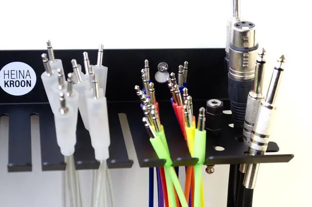 Alt view image 7 of 7 - Eurorack Patch Cable Holder Wall Mountable 14 Slots w/Accessory Shelf, Right