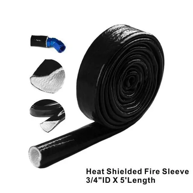 Alt view image 3 of 6 - Fuel Line Heat Shield Insulation Heat Sleeve Wire Heat Shield Fuel Line Heat Shield Sleeve Fire Sleeve Silicone Coated Fiberglass Heat Protection for Automotive Hose Lines & Electrical Wiring 3/4" ID