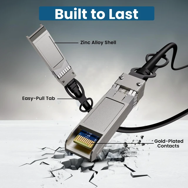 Alt view image 2 of 5 - 10Gbps SFP+ DAC Twinax Cable 6 FT, Passive Direct Attach Copper Patch Cord 10G SFP+ to SFP+ Compatible with Cisco SFP-H10GB-CU Series, Meraki, Ubiquiti, Mikrotik, Fortinet, Netgear, Supermicro Devices