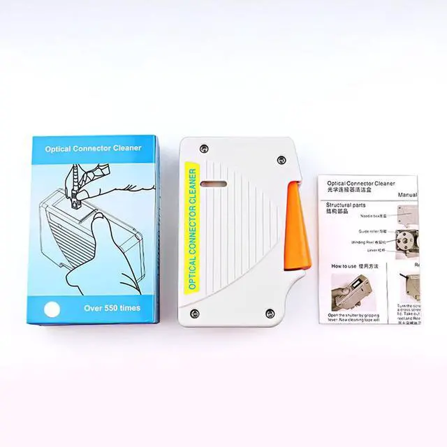Alt view image 7 of 7 - Fiber Optic Connector Cleaner Fiber Optic Clean Box Supports 1.25mm/2.5mm,LC,SC,FC,ST,MU,LC Interfaces,Cleans Over 550 TimesWhite