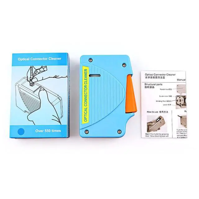 Alt view image 7 of 7 - Cassette Fiber Optic Cleaner,Supports 2.5mm/1.25mm-LC/SC/FC/ST Interfaces,Fiber Optic Cleaning Box for Fiber Patch Cable End Faces,Cleans Over 550 Times(Blue)