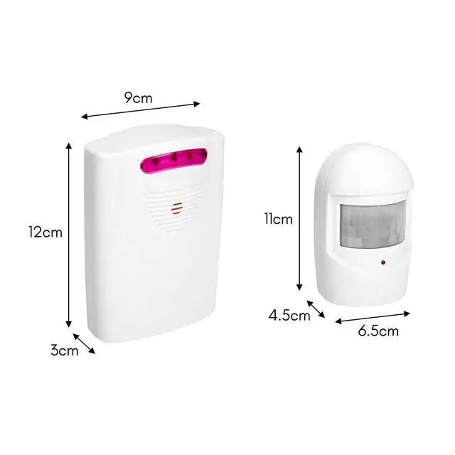 Alt view image 2 of 7 - Driveway Alarm, Multifunctional Wire Less Driveway Alarm IR Motion Sensor Alarm Doorbell, Home Security Alert System 1 Receiver 2 Transmitters for Home Outdoor Use