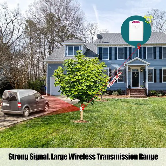 Alt view image 7 of 7 - Driveway Alarm, Multifunctional Wire Less Driveway Alarm IR Motion Sensor Alarm Doorbell, Home Security Alert System 1 Receiver 2 Transmitters for Home Outdoor Use
