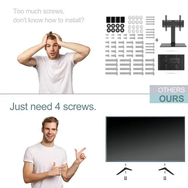 Alt view image 4 of 7 - TV Stand for Hisense TV Legs, Only for Hisense 32" TV 32H4030F 32H4030F1 32H4F 32H4F5 TV Stand Legs with Screws Set and Instructions, Easy to Install, Black