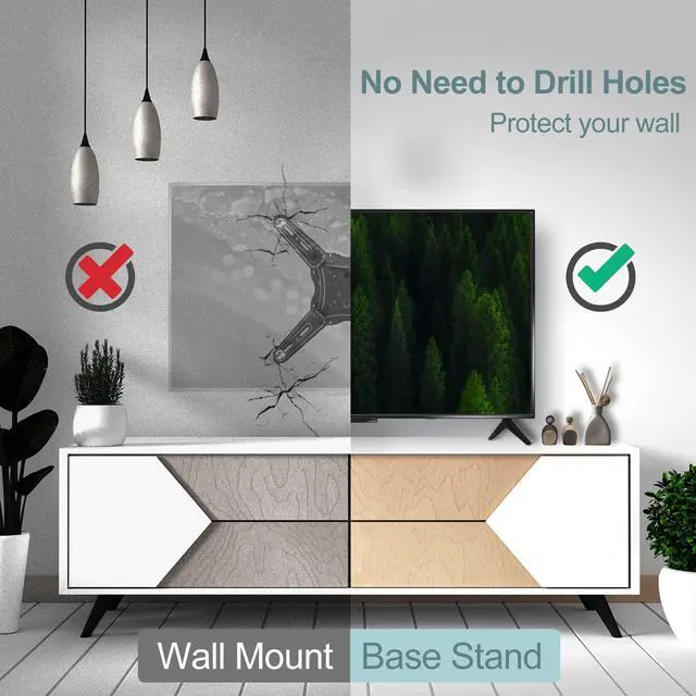 Alt view image 5 of 7 - TV Stand for Hisense TV Legs, Only for Hisense 32" TV 32H4030F 32H4030F1 32H4F 32H4F5 TV Stand Legs with Screws Set and Instructions, Easy to Install, Black
