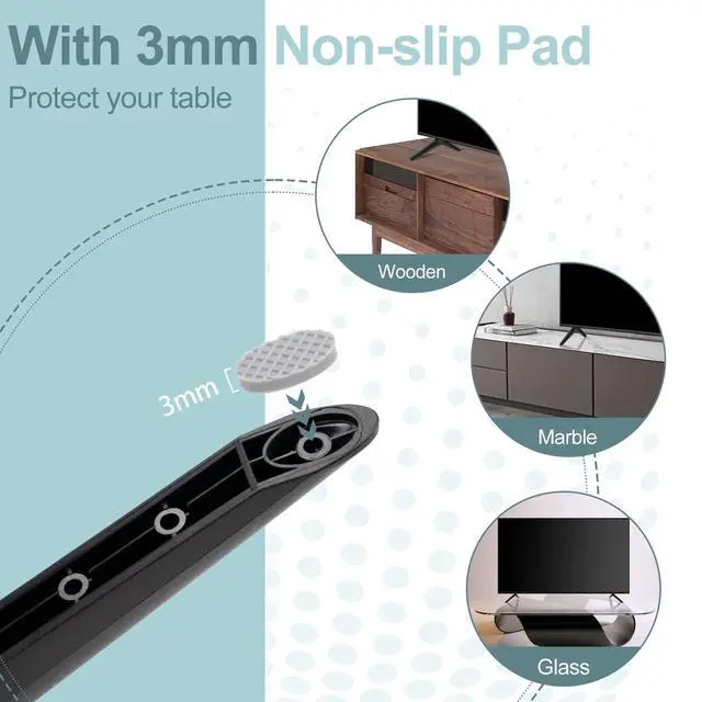 Alt view image 6 of 7 - TV Stand for Hisense TV Legs, Only for Hisense 32" TV 32H4030F 32H4030F1 32H4F 32H4F5 TV Stand Legs with Screws Set and Instructions, Easy to Install, Black