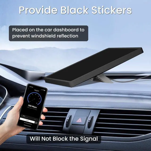 Alt view image 3 of 6 - for Starlink Mini Protective Cover, Starlink Mini Cover Liquid Silicone Case for Satellite Dish Shell Anti-Bump and Anti-Drop, with Adhesive Stickers (Black)