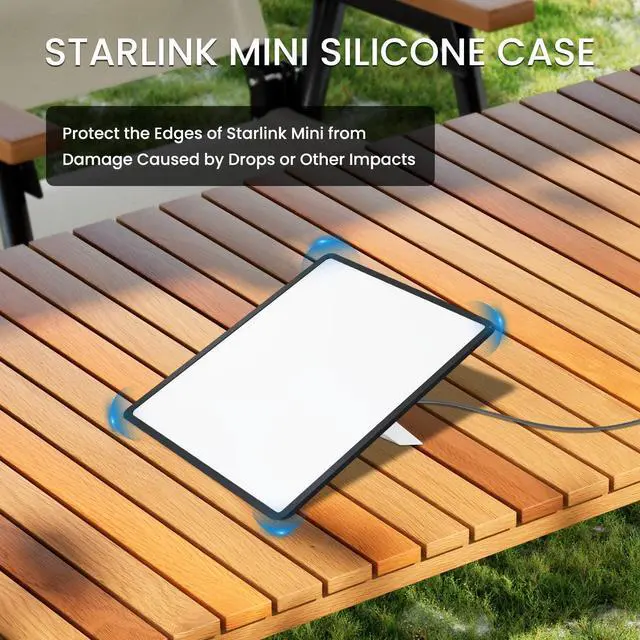 Alt view image 5 of 6 - for Starlink Mini Protective Cover, Starlink Mini Cover Liquid Silicone Case for Satellite Dish Shell Anti-Bump and Anti-Drop, with Adhesive Stickers (Black)
