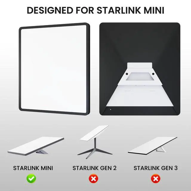 Alt view image 6 of 6 - for Starlink Mini Protective Cover, Starlink Mini Cover Liquid Silicone Case for Satellite Dish Shell Anti-Bump and Anti-Drop, with Adhesive Stickers (Black)