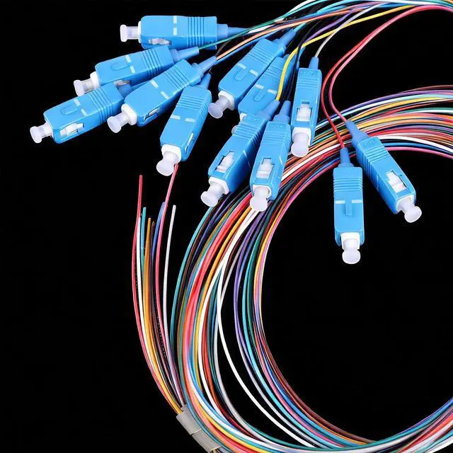 Alt view image 2 of 7 - 12 Strand SC/UPC Fiber Optic Pigtail, 1.5Meter(4.9Ft) 9/125um Color Coded Singlemode SC/UPC Fiber Pigtail for Networks Communication System