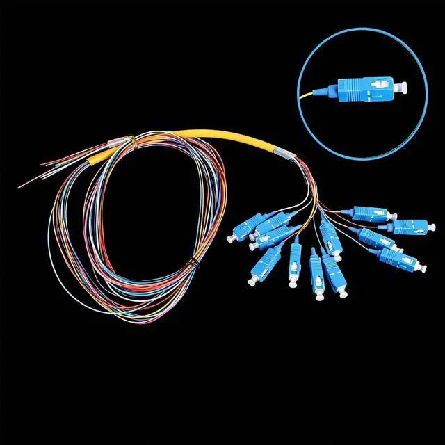 Alt view image 3 of 7 - 12 Strand SC/UPC Fiber Optic Pigtail, 1.5Meter(4.9Ft) 9/125um Color Coded Singlemode SC/UPC Fiber Pigtail for Networks Communication System