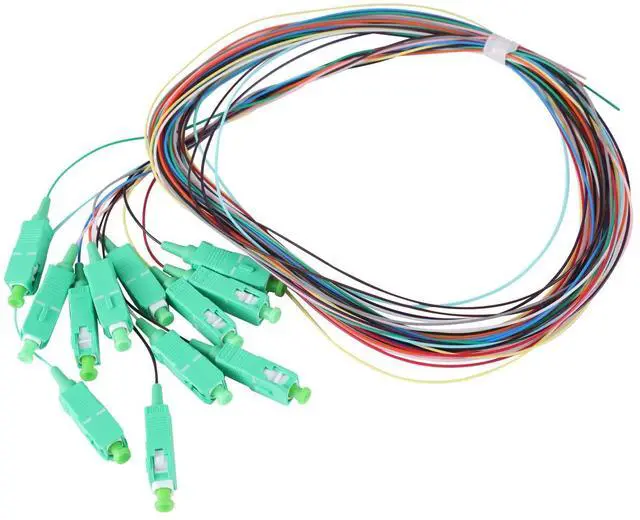 Main image of 12 Strand SC/APC Fiber Optic Pigtail, 1.5Meter(4.9Ft) 9/125um Color Coded Singlemode SC/APC Fiber Pigtail for Networks Communication System