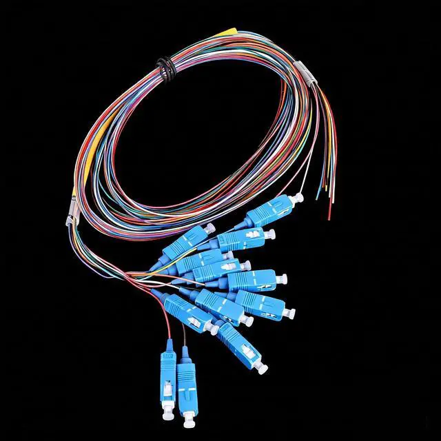 Alt view image 5 of 7 - 12 Strand SC/UPC Fiber Optic Pigtail, 1.5Meter(4.9Ft) 9/125um Color Coded Singlemode SC/UPC Fiber Pigtail for Networks Communication System