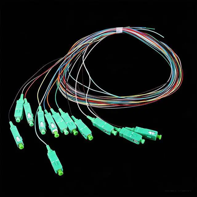 Alt view image 4 of 7 - 12 Strand SC/APC Fiber Optic Pigtail, 1.5Meter(4.9Ft) 9/125um Color Coded Singlemode SC/APC Fiber Pigtail for Networks Communication System