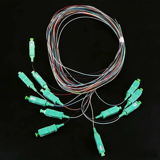 Alt view image 5 of 7 - 12 Strand SC/APC Fiber Optic Pigtail, 1.5Meter(4.9Ft) 9/125um Color Coded Singlemode SC/APC Fiber Pigtail for Networks Communication System