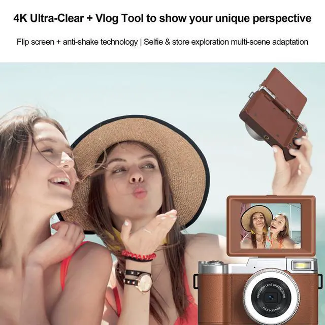 Alt view image 4 of 7 - 4K Digital Camera 48MP Resolution 18X Zoom Compact Travel