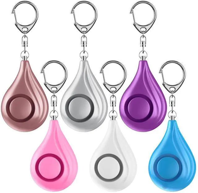 Main image of Personal Safety Alarms for Women, 6 Pack, 6 Color - Purple, Pink, Blue, White - 130dB Alarm, 50 Min Duration, 3 AG13/LR44 Batteries, Touch Control, Hanging Mount, Up to 606.9 ft Range