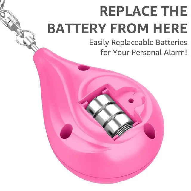 Alt view image 2 of 5 - Personal Safety Alarms for Women, 6 Pack, 6 Color - Purple, Pink, Blue, White - 130dB Alarm, 50 Min Duration, 3 AG13/LR44 Batteries, Touch Control, Hanging Mount, Up to 606.9 ft Range