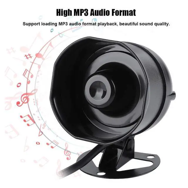 Alt view image 2 of 6 - Electronic Sound Speaker Wired Alarm Siren Horn Support Loading MP3 IP65 Micro with SD Card Support Fat and FAT32 File System