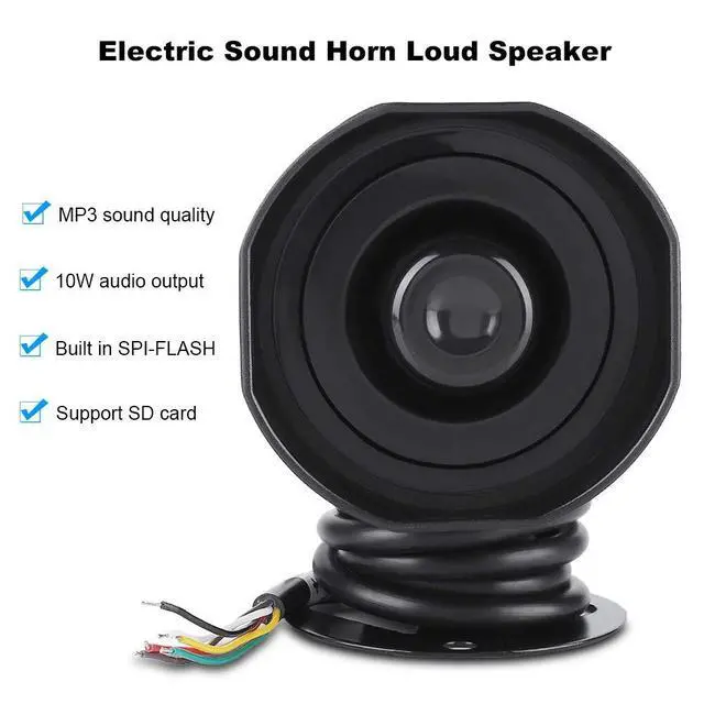 Alt view image 5 of 6 - Electronic Sound Speaker Wired Alarm Siren Horn Support Loading MP3 IP65 Micro with SD Card Support Fat and FAT32 File System