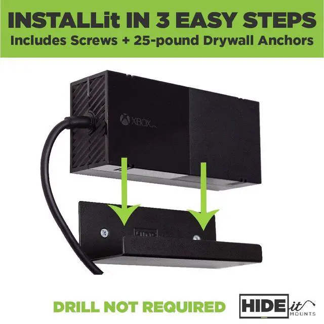 Alt view image 6 of 7 - Uni-PB Universal Power Brick Wall Mount, Made in USA Steel Wall Mount for Power Supplies, Fits Xbox 360, Xbox One, Wii U, Nintendo Wii and More