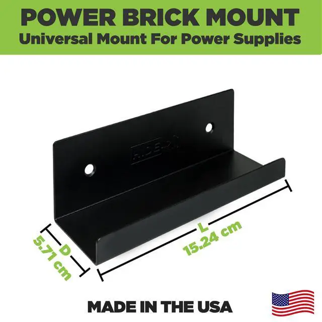 Alt view image 3 of 7 - Uni-PB Universal Power Brick Wall Mount, Made in USA Steel Wall Mount for Power Supplies, Fits Xbox 360, Xbox One, Wii U, Nintendo Wii and More