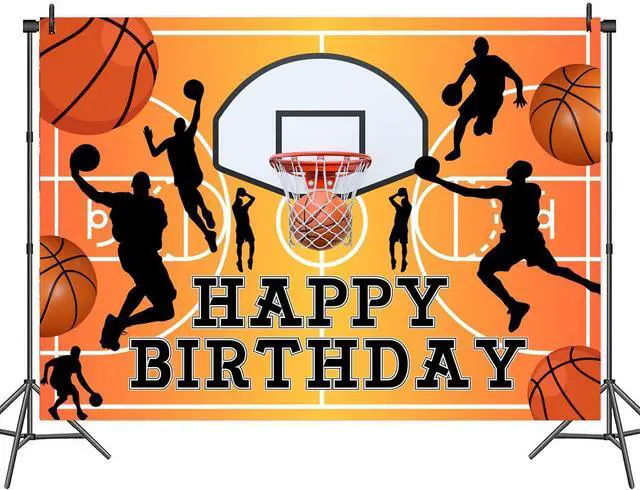 Main image of 7x5ft Basketball Happy Birthday Backdrop Banner Boy Basketball Sport Theme Party Happy Birthday Home Indoor Banner Sports Theme Photography Background