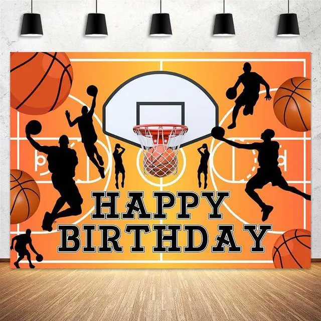Alt view image 3 of 7 - 7x5ft Basketball Happy Birthday Backdrop Banner Boy Basketball Sport Theme Party Happy Birthday Home Indoor Banner Sports Theme Photography Background