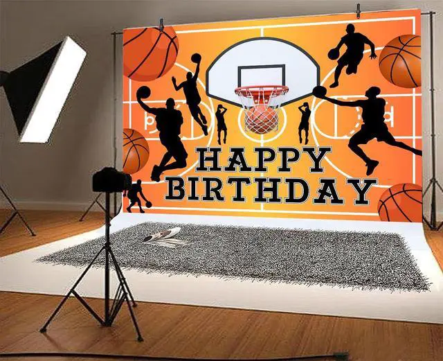 Alt view image 5 of 7 - 7x5ft Basketball Happy Birthday Backdrop Banner Boy Basketball Sport Theme Party Happy Birthday Home Indoor Banner Sports Theme Photography Background