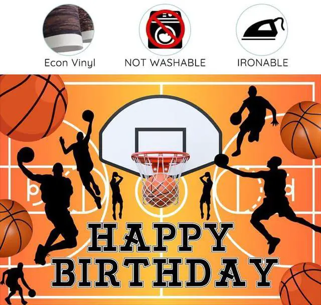 Alt view image 6 of 7 - 7x5ft Basketball Happy Birthday Backdrop Banner Boy Basketball Sport Theme Party Happy Birthday Home Indoor Banner Sports Theme Photography Background