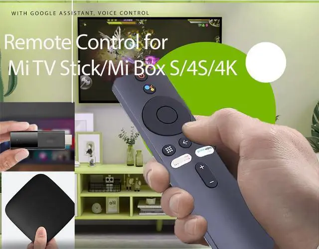 Alt view image 5 of 6 - Remote Control for Xiaomi Mi TV Stick/MI Box 4S 4K, Replacement Remote Control for Xiaomi Mi TV Stick with Bluetooth and Voice Control