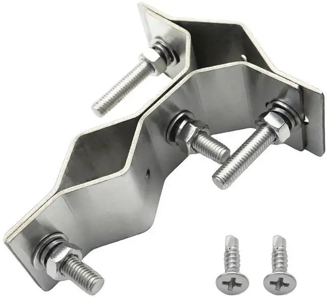 Main image of Double Antenna Masts Mount Clamp - Heavy Duty Stainless Steel Pole to Pole Clamp - Double Pipe Connection Clamp for Antenna Pole / Pipeline Mounting (T clamp - 1 pcs)
