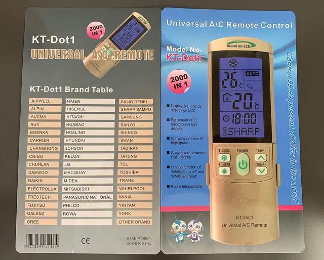 Alt view image 2 of 2 - KT-DOT Universal Mini Split Remote